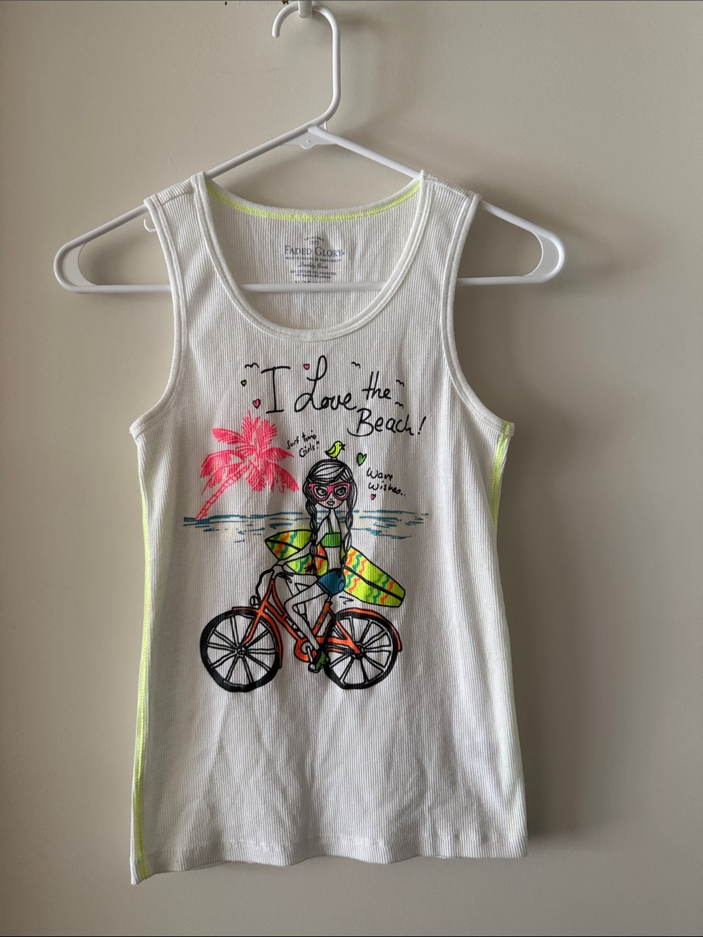 Girls Faded Glory Ribbed Graphic Tank